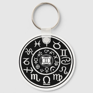Zodiac - Gemini Constellation & Planetary Design Key Ring