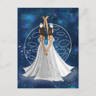 Zodiac Gemini Goddess With Planet Mercury  Postcard