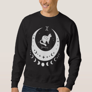 Zodiac Gemini Horoscope Astrology Sign Cat Crescen Sweatshirt