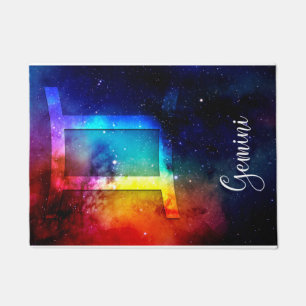 Zodiac : Gemini Rainbow Space Doormat