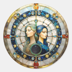 Zodiac - Gemini The Twins Classic Round Sticker