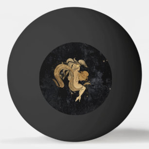Zodiac Goddess   Cosmic Gold Aquarius Astrology Ping Pong Ball