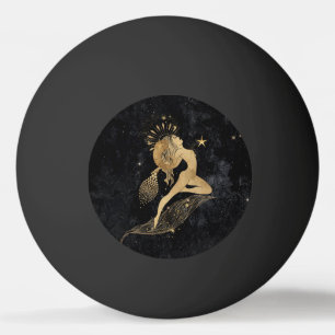 Zodiac Goddess   Cosmic Gold Aries Astrology Ping Pong Ball