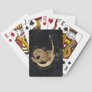 Zodiac Goddess Cosmic Gold Capricorn Astrology Playing Cards