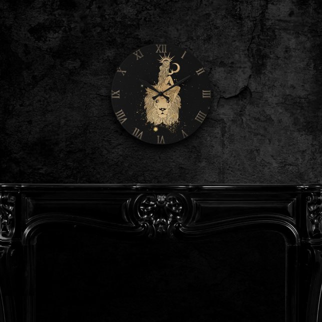 Zodiac Goddess | Cosmic Gold Leo Astrology Round Clock (Creator Uploaded)