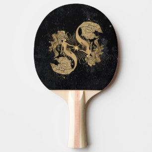 Zodiac Goddess   Cosmic Gold Pisces Astrology Ping Pong Paddle