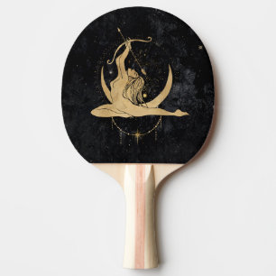 Zodiac Goddess   Cosmic Gold Sagittarius Astrology Ping Pong Paddle