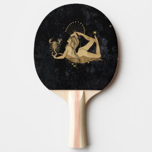 Zodiac Goddess Cosmic Gold Scorpio Astrology Ping Pong Paddle