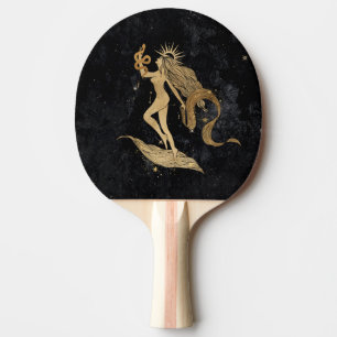 Zodiac Goddess   Cosmic Gold Virgo Astrology Ping Pong Paddle
