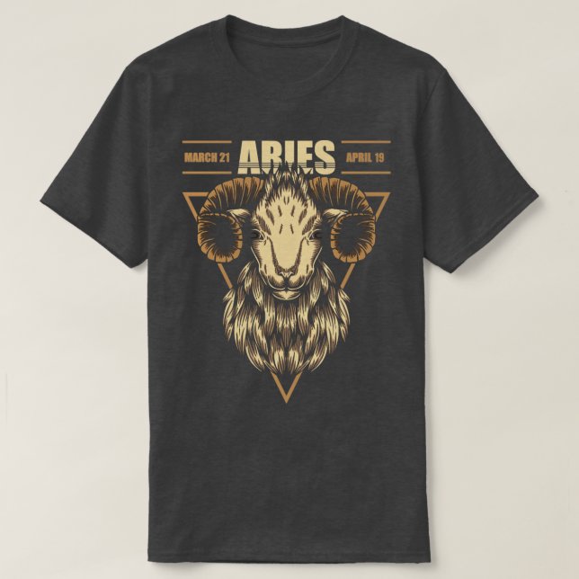 Zodiac Horoscope Sign Aries Astrology Tarot T-Shirt (Design Front)