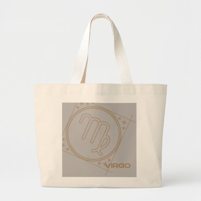 Zodiac Inspired tote bag with Virgo Sign (Front)