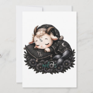 Zodiac Kawaii Neos Capricorn Invitation