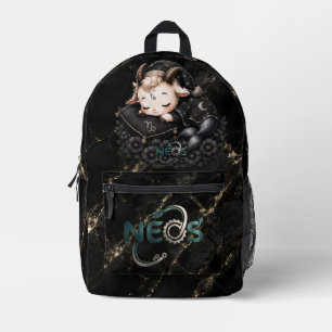 Zodiac Kawaii Neos Capricorn Printed Backpack