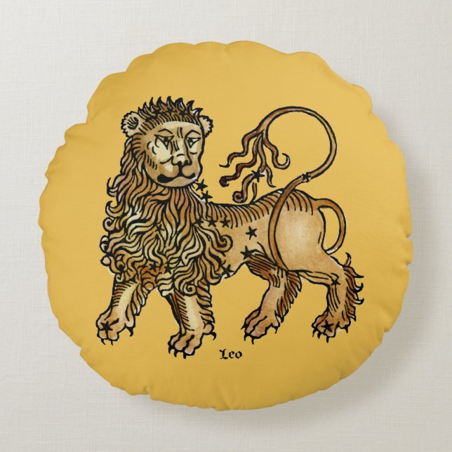 Zodiac: Leo, 1482 Round Cushion (Front)