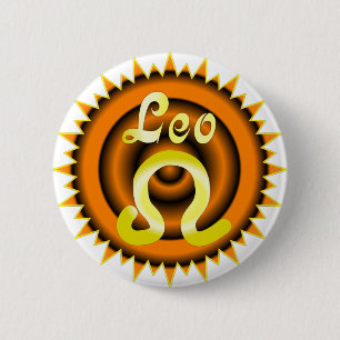 Zodiac Leo 6 Cm Round Badge