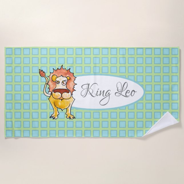 Zodiac Leo Beach Towel (Front)