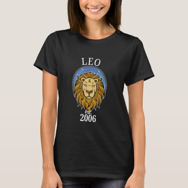 Zodiac Leo Born in 2006 T-Shirt (Front)