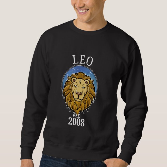 Zodiac Leo Born in 2008 Sweatshirt (Front)