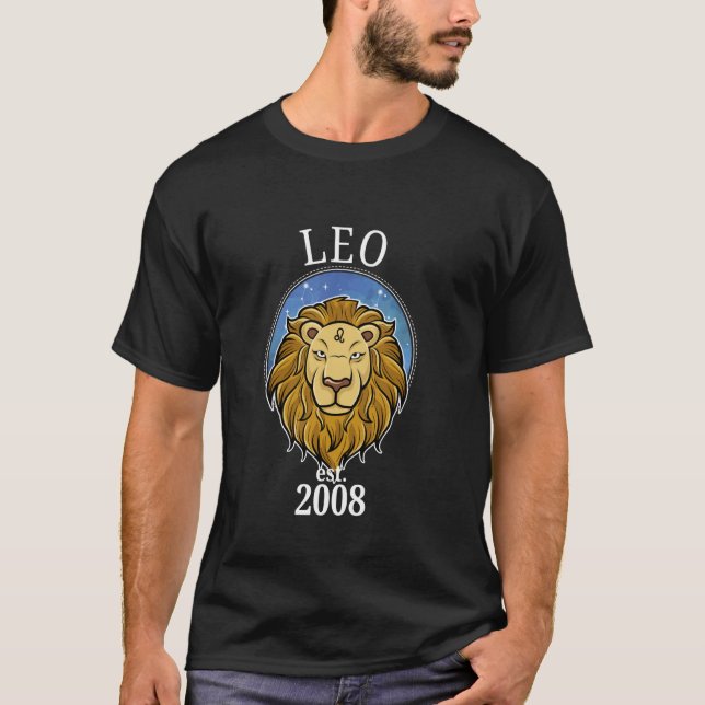 Zodiac Leo Born in 2008 T-Shirt (Front)
