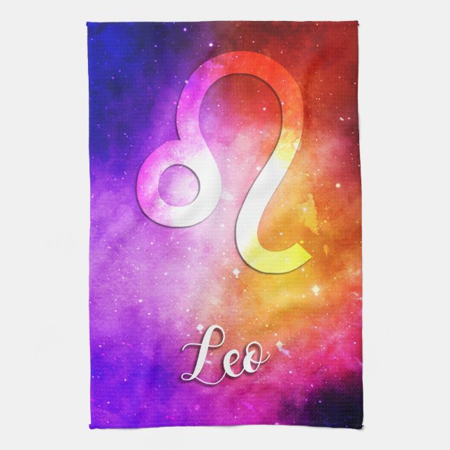 Zodiac : Leo Candy Space Tea Towel (Vertical)
