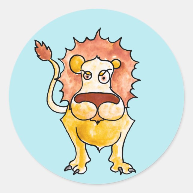 Zodiac Leo Classic Round Sticker (Front)