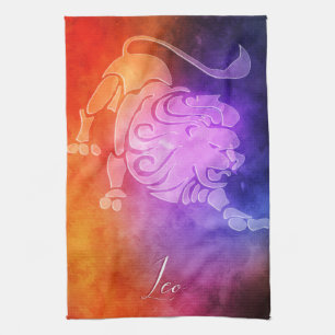 Zodiac : Leo Colorful Candy Colors Tea Towel