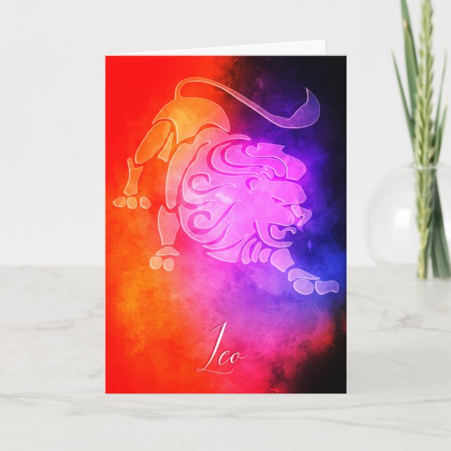 Zodiac : Leo Colourful Candy Colours Card (Front)