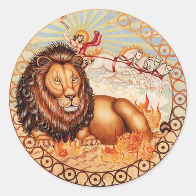 Zodiac Leo - Customise it! Classic Round Sticker (Front)