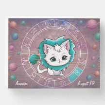 Zodiac Leo Cute Cat, Wheel, Planets, Astrology 