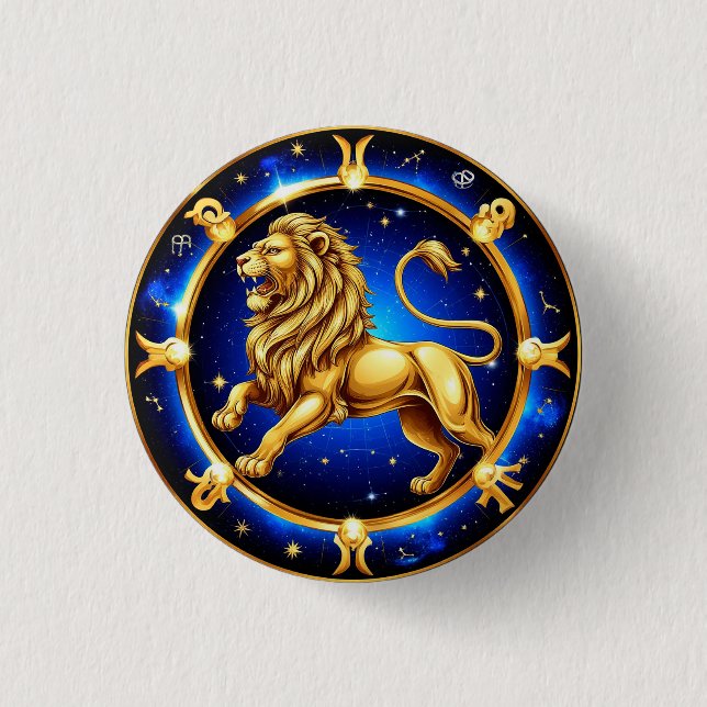 Zodiac Leo Emblem 3 Cm Round Badge (Front)