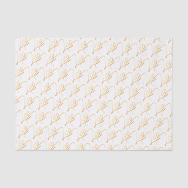 Zodiac "Leo" Gold Script Tissue Paper (Front)