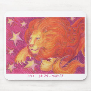 Zodiac Leo mousepad white border