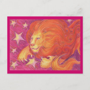 Zodiac Leo postcard