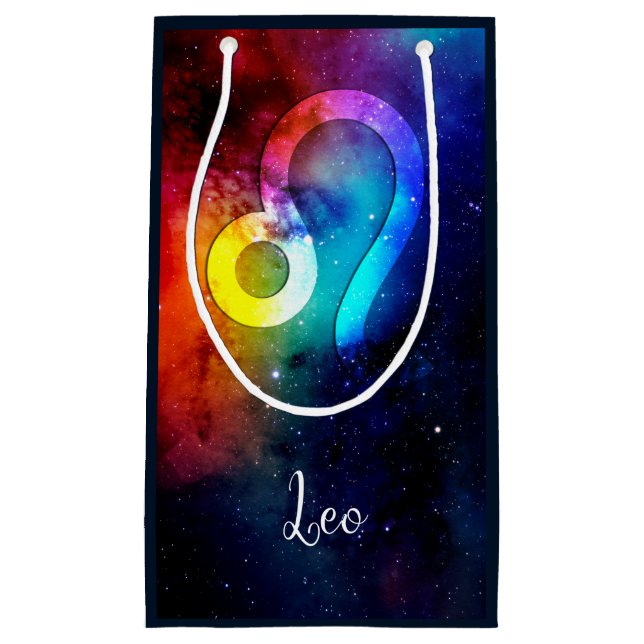 Zodiac : Leo Rainbow Space Small Gift Bag (Front)