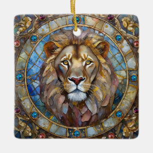Zodiac - Leo the Lion Ceramic Ornament