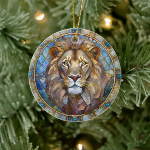 Zodiac - Leo the Lion Ceramic Ornament