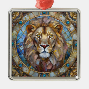 Zodiac - Leo the Lion Metal Ornament