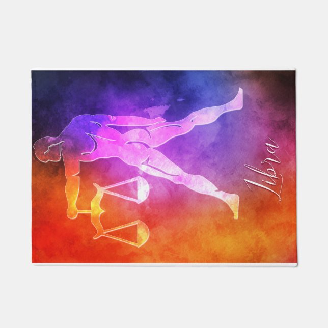 Zodiac : Libra Colourful Candy Colours Doormat (Front)