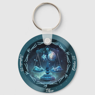 Zodiac Libra Customise NAME, DATE Key Ring