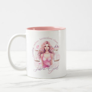 Zodiac Libra Girl Feminine Astrology Art Two-Tone Coffee Mug