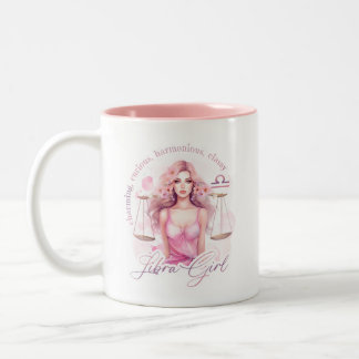 Zodiac Libra Girl Feminine Astrology Art Two-Tone Coffee Mug