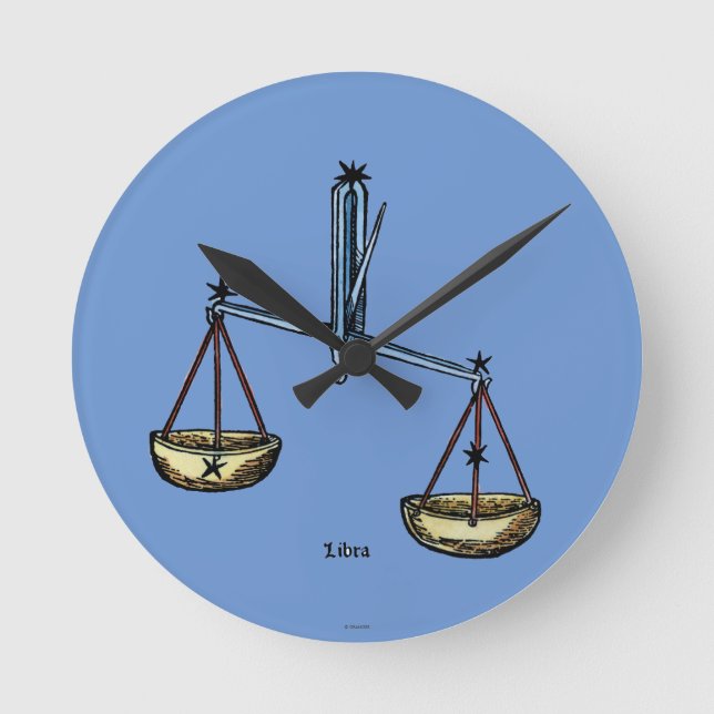 Zodiac: Libra In Color Round Clock (Front)