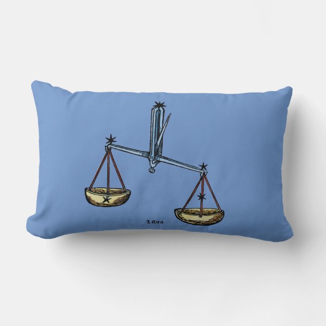 Zodiac: Libra In Colour Lumbar Cushion (Front)