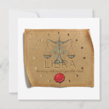 ZODIAC - Libra - Personalised Notecard