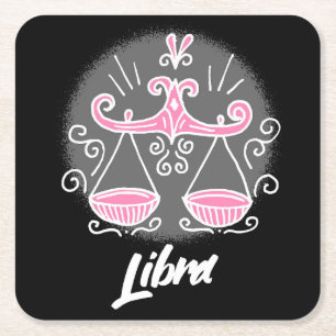Zodiac Libra Square Paper Coaster