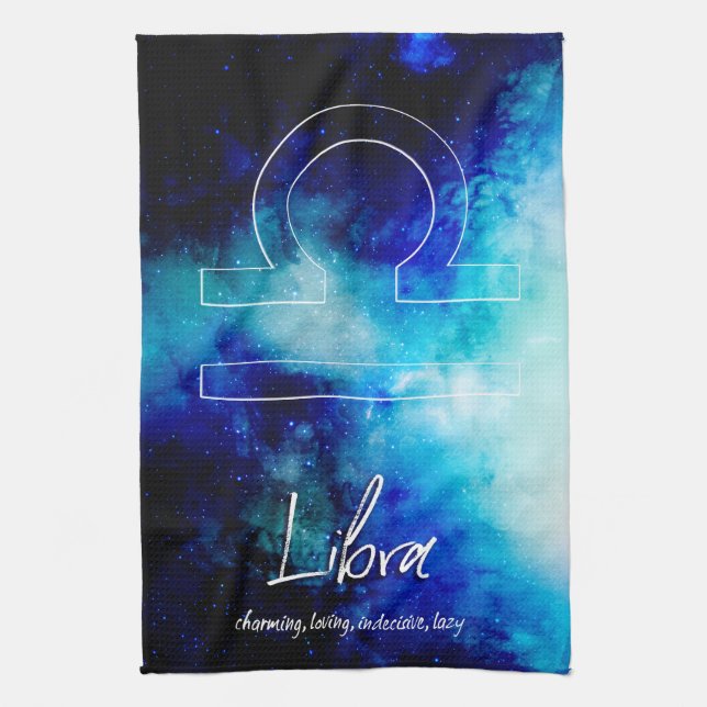 Zodiac : Libra Traits Tea Towel (Vertical)