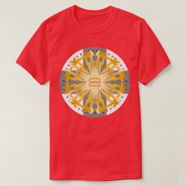 Zodiac Mandala AQUARIUS White T-Shirt (Design Front)