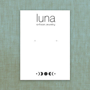 Zodiac Moon Phase Earring Jewellery Display Business Card