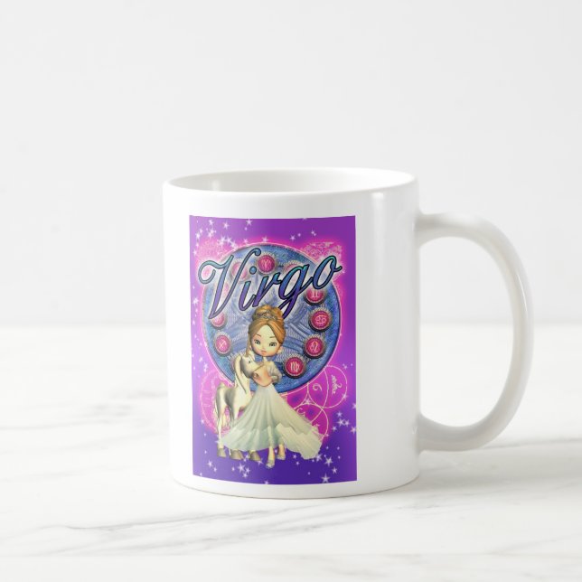Zodiac Mug Virgo With Unicorn And Cute Female (Right)