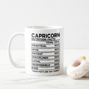 Zodiac Nutrition Facts, Capricorn Coffee Mug